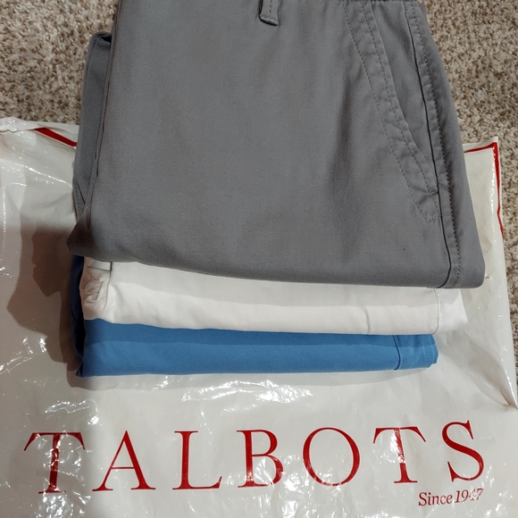 Talbots Women's Pants - Gray, White, and Blue Girlfriend Chinos - Picture 3 of 15